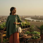 Entrepreneure en RDC développant un projet farm to table Afrique en milieu urbain.