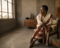 Entrepreneure africaine préparant sereinement son pitch investisseurs femmes Afrique dans un bureau élégant.