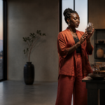 Entrepreneure africaine travaillant sur le branding food Afrique de ses produits de terroir.