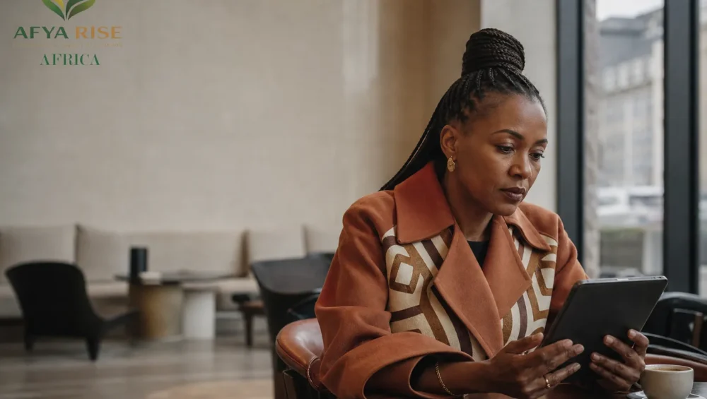 Entrepreneure de la diaspora à Bruxelles travaillant sur sa stratégie de logistique durable pour l'importation.